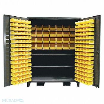 STRONG HOLD Bin Cab 78 x60 x36 DrkGry 188YlwBns, 40V698