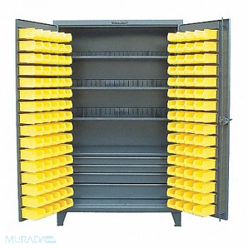 STRONG HOLD BinCab Dark Gray 78 x48 x24 144YllwBns, 40V696