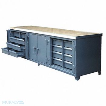 STRONG HOLD Cabinet Bench Butcher Block 120 W 30 D, 40V789