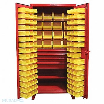 STRONG HOLD BinCab Dark Gray 78 x36 x24 110YllwBns, 40V695