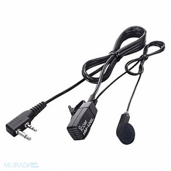 ICOM Earphone Microphone Blk 3 ft Cord 2-Pin, 40WZ46