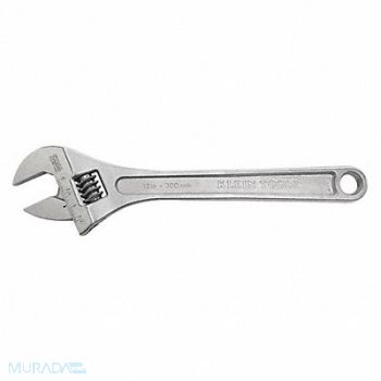 KLEIN TOOLS Adj. Wrench 12 1-1/2 Cap. Chrome, 40Y955