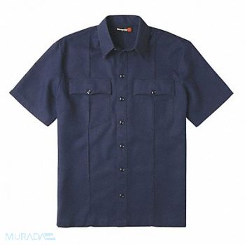 WORKRITE FIRE SERVICE FR Untucked Uniform Shirt Navy Blue XL, 410U81