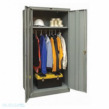 GRAINGER APPROVED Wardrobe Cabinet 72 H 36 W Gray, 411L06