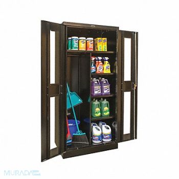 HALLOWELL Storage Cabinet 72 x36 x24 Black 4Shlv, 411L73