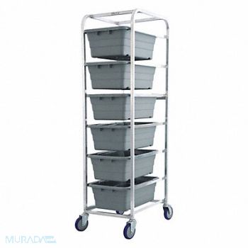 GRAINGER APPROVED Tub Rack 600 lb Ld Cap. Aluminum Cart, 414X87