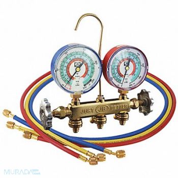 JB INDUSTRIES Mechanical Manifold Gauge Set 3 Valves, 415G08