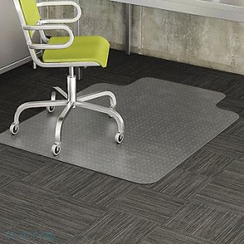 DEFLECTO Chair Mat Traditional Lip Clear Cleated, 415H02