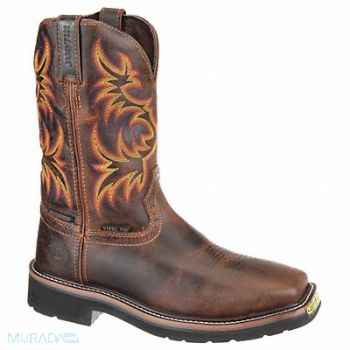 JUSTIN ORIGINAL WORKBOOTS Western Boot 14 EE Brown Steel PR, 416H10