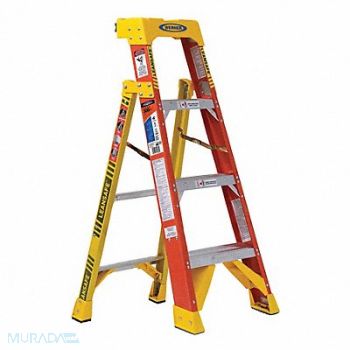 WERNER Stepladder Fiberglass 300 lb Ld Cap., 416K76