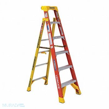 WERNER Stepladder Fiberglass 300 lb Ld Cap., 416K77
