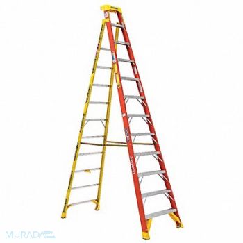 WERNER Stepladder Fiberglass 300 lb Ld Cap., 416K80