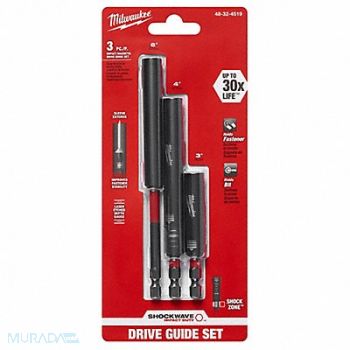 MILWAUKEE Drive Guide 1/4 Hex Shank Sz Magnetic, 419J75