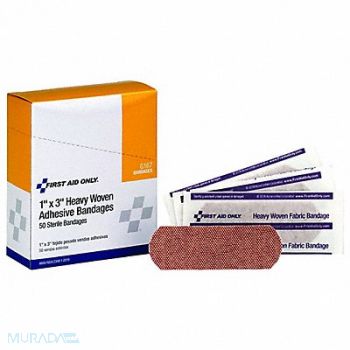 FIRST AID ONLY Adh Bandage Woven 1 in W 50/Box PK50, 41CR02