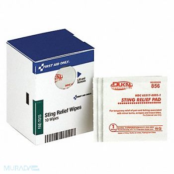 FIRST AID ONLY Bite and Sting Pads White 10/Box, 41CR47
