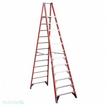 WERNER Platform Stepladder 12 ft FGL 300 lb., 41D243