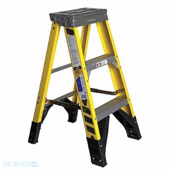 WERNER Stepladder 7300 H 3 ft Spread 23-1/2 In, 41D244