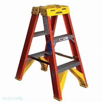 WERNER Twin Stepladder Fiberglass IA 3ft T6200, 41D246