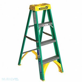 WERNER Stepladder 5900 H 4 ft Spread 28-7/8 In, 41D251