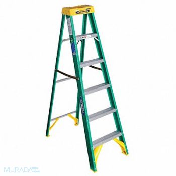 WERNER Stepladder 5900 H 6 ft Spread 41-1/8 In, 41D252