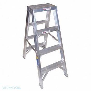 WERNER Stepladder T400 H 4 ft Spread 36-1/4 In, 41D287