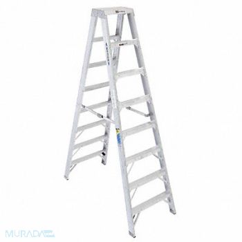 WERNER Stepladder T400 H 8 ft Spread 64-1/4 In, 41D289