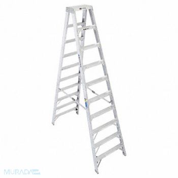 WERNER Stepladder T400 H 10 ft Spread 78-1/4 In, 41D290