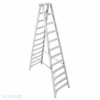 WERNER Stepladder T400 H 12 ft Spread 92-1/4 In, 41D291