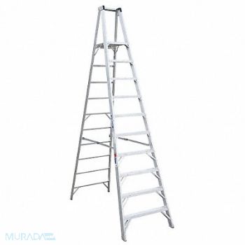 WERNER Platform Stepladder 10 ft Aluminum 300lb, 41D292