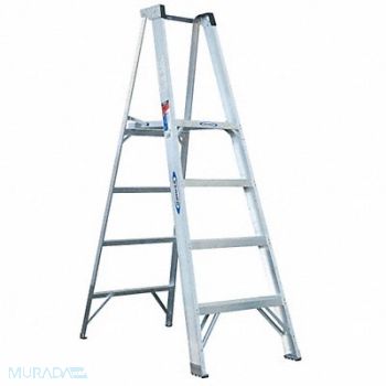 WERNER Platform Stepladder 4 ft Aluminum 300 lb, 41D297
