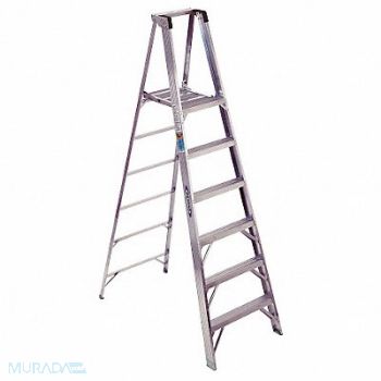 WERNER Platform Stepladder 6 ft Aluminum 300 lb, 41D298