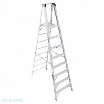 WERNER Platform Stepladder 8 ft Aluminum 300 lb, 41D299