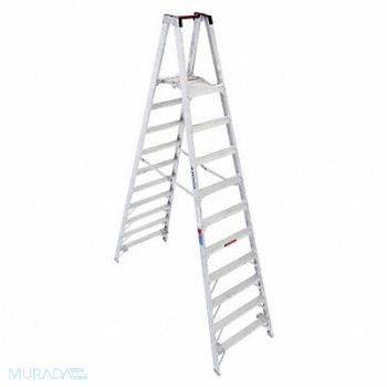 WERNER Platform Stepladder 10 ft Aluminum 300lb, 41D302