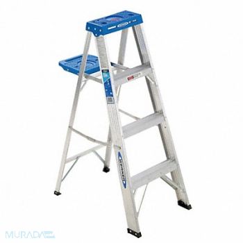 WERNER Stepladder 360 H 4 ft Spread 29-1/4 In, 41D304