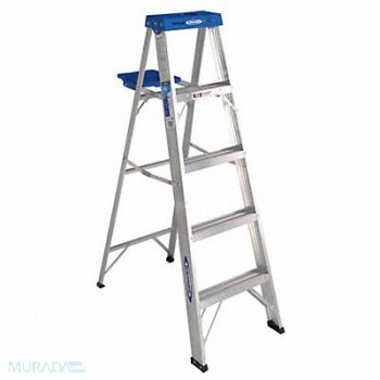 WERNER Stepladder 360 H 5 ft Spread 35-1/2 In, 41D305