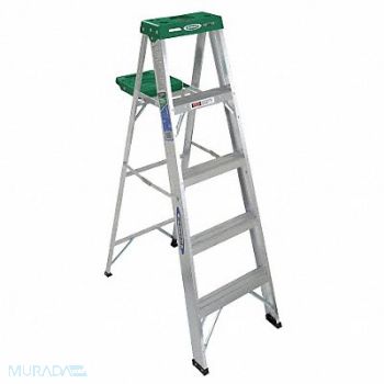 WERNER Stepladder 350 H 5 ft Spread 35-1/2 In, 41D307