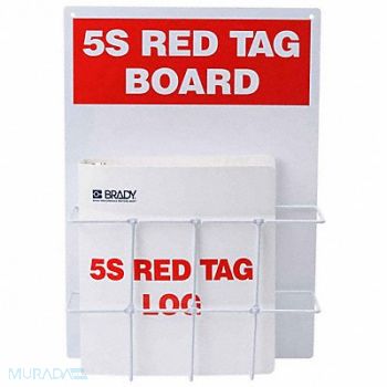 BRADY Red Tag Binder Station With Binder, 41F345
