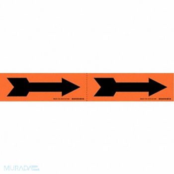 BRADY Pipe Marker (Arrow) 2 1/4in H 7in W, 41F363