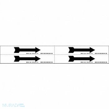 BRADY Pipe Marker (Arrow) 1 1/8in H 7in W, 41F366
