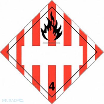 BRADY DOT Container Placard 10-3/4 Label W, 41F572