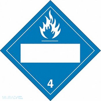 BRADY DOT Container Placard 10-3/4 Label W, 41F573