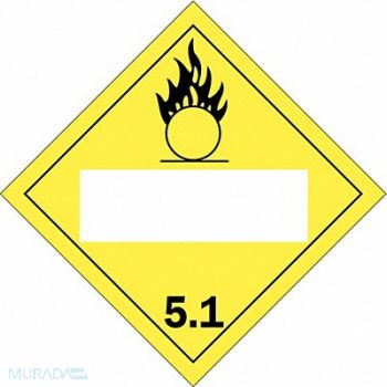 BRADY DOT Container Placard 10-3/4 Label W, 41F574