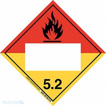 BRADY DOT Container Placard 10-3/4 Label W, 41F575