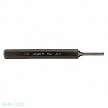 MAYHEW PRO Pin Punch 6in L 3/16in Tip Steel BO, 41GK40