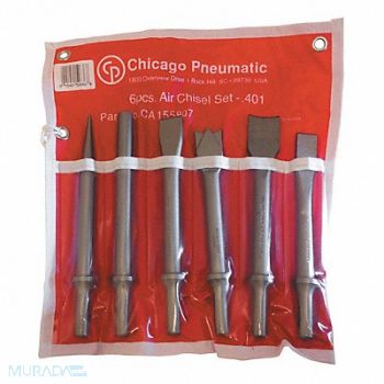 CHICAGO PNEUMATIC Chisel Set Round Shank Shape 0.401 in, 41GP68