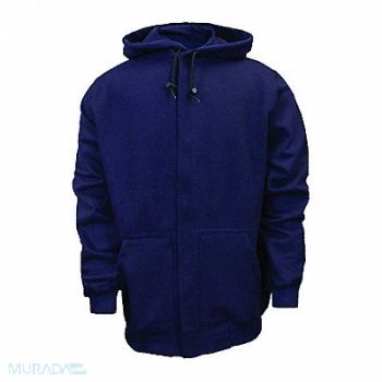 NATIONAL SAFETY APPAREL H3395 FR Zip Hooded Sweatshirt Navy 3XL, 41H956