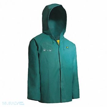 ONGUARD Chemtex Rain Jckt Attchd Hood Green 4XL, 41H990