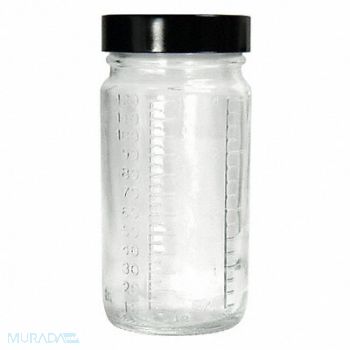 QORPAK Beaker Bottle 240mL Glass Wide PK24, 41W106