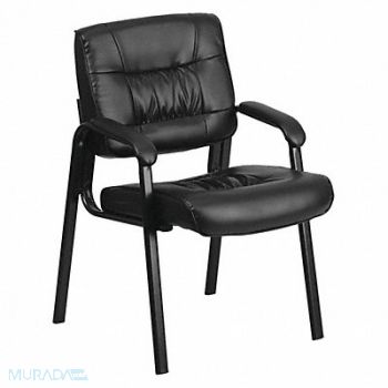 FLASH FURNITURE Side Chair Black Seat Leather Back, 420G11