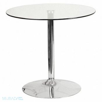 FLASH FURNITURE Table Tempered Glass Round 31-1/2 Dia., 420G38